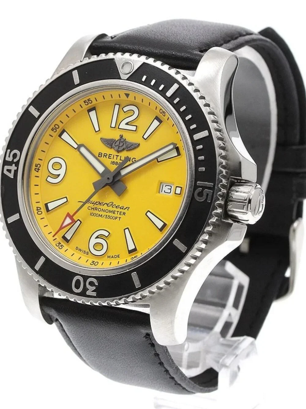 BREITLING Super Ocean A17367 Date yellow Dial Automatic Men's Watch_